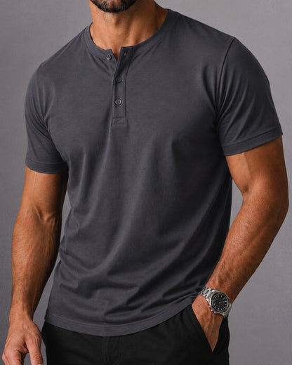 Camiseta Henley de Algodão Egípcio - Luxor