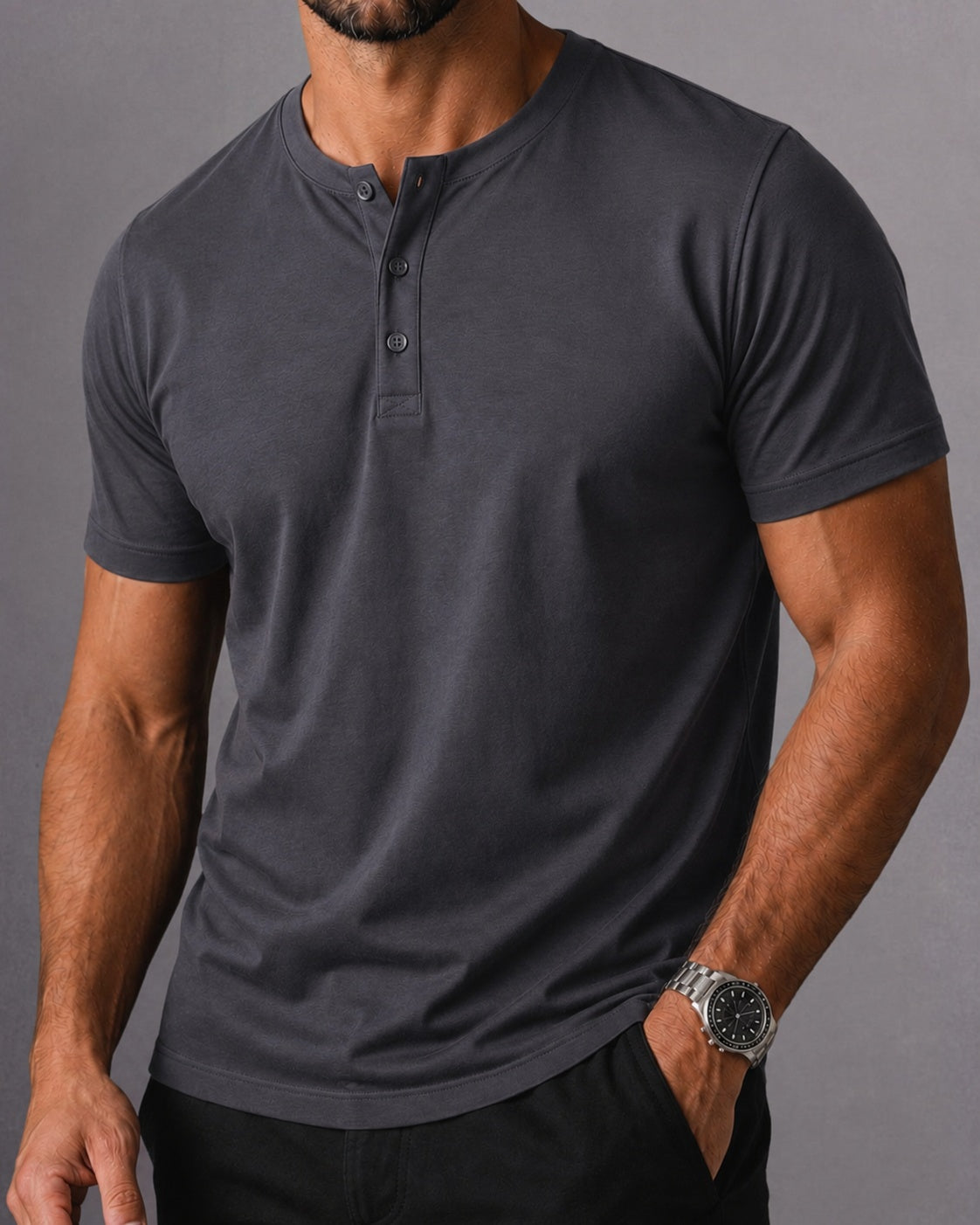 Camiseta Henley de Algodão Egípcio - Luxor