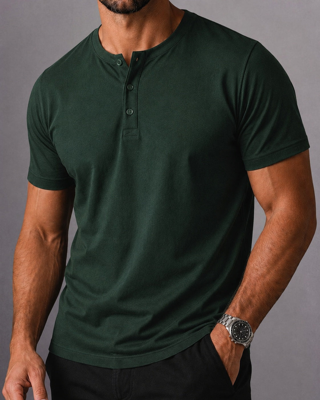Kit 2x Camiseta Henley de Algodão Egípcio Luxor - R$ 161,00 cada