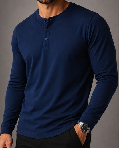 Kit 3x Blusa Henley de Manga Longa em Algodão Egípcio - Legacy - R$ 174,00 cada