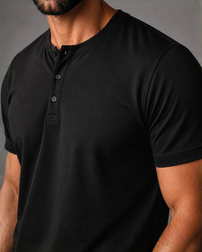 Camiseta Henley de Algodão Egípcio - Luxor