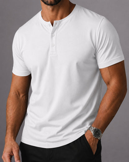 Camiseta Henley de Algodão Egípcio - Luxor