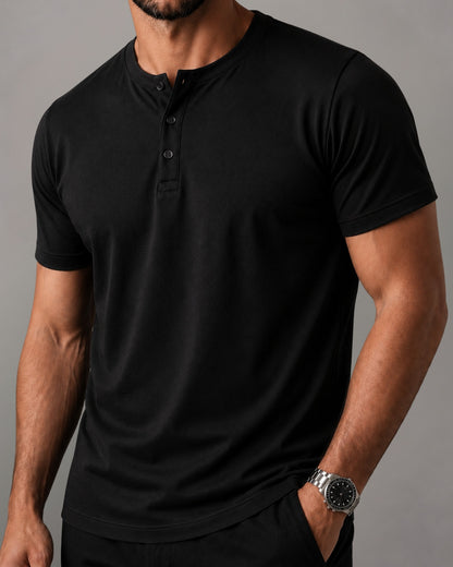 Camiseta Henley de Algodão Egípcio - Luxor