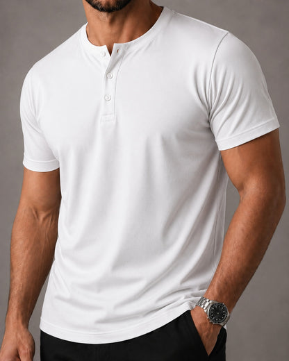 Camiseta Henley de Algodão Egípcio - Luxor