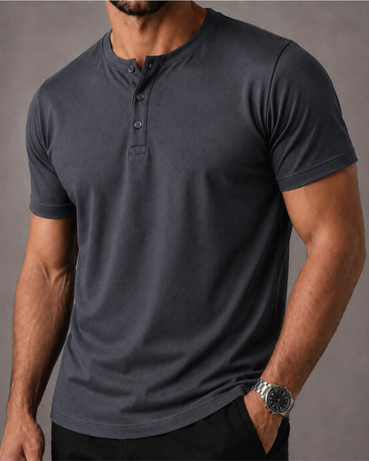 Camiseta Henley de Algodão Egípcio - Luxor