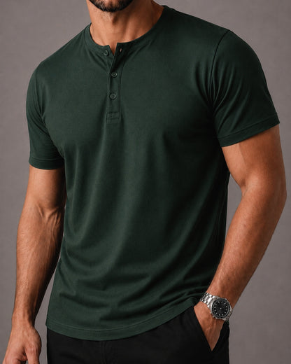 Camiseta Henley de Algodão Egípcio - Luxor