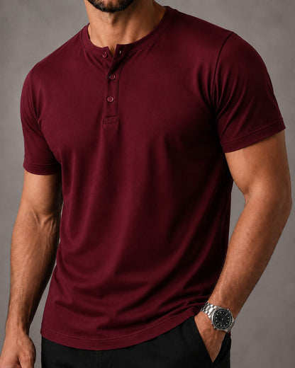 Camiseta Henley de Algodão Egípcio - Luxor