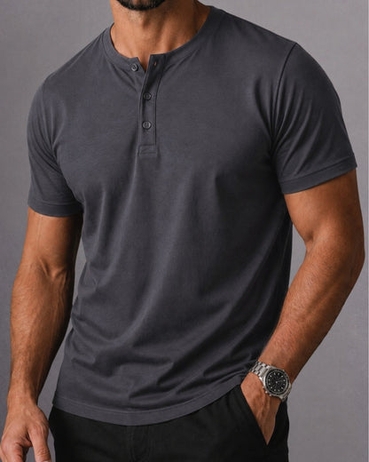 Kit 2x Camiseta Henley de Algodão Egípcio Luxor - R$ 161,00 cada