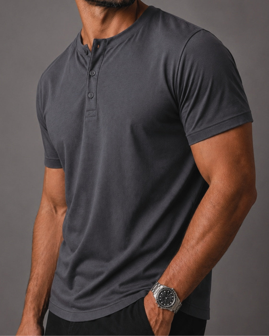 Camiseta Henley de Algodão Egípcio - Luxor