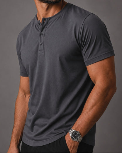 Camiseta Henley de Algodão Egípcio - Luxor
