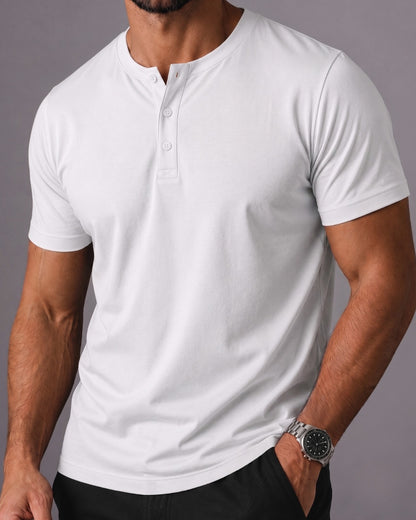 Kit 2x Camiseta Henley de Algodão Egípcio Luxor - R$ 161,00 cada