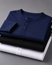 Kit 3x Blusa Henley de Manga Longa em Algodão Egípcio - Legacy - R$ 159,00 cada