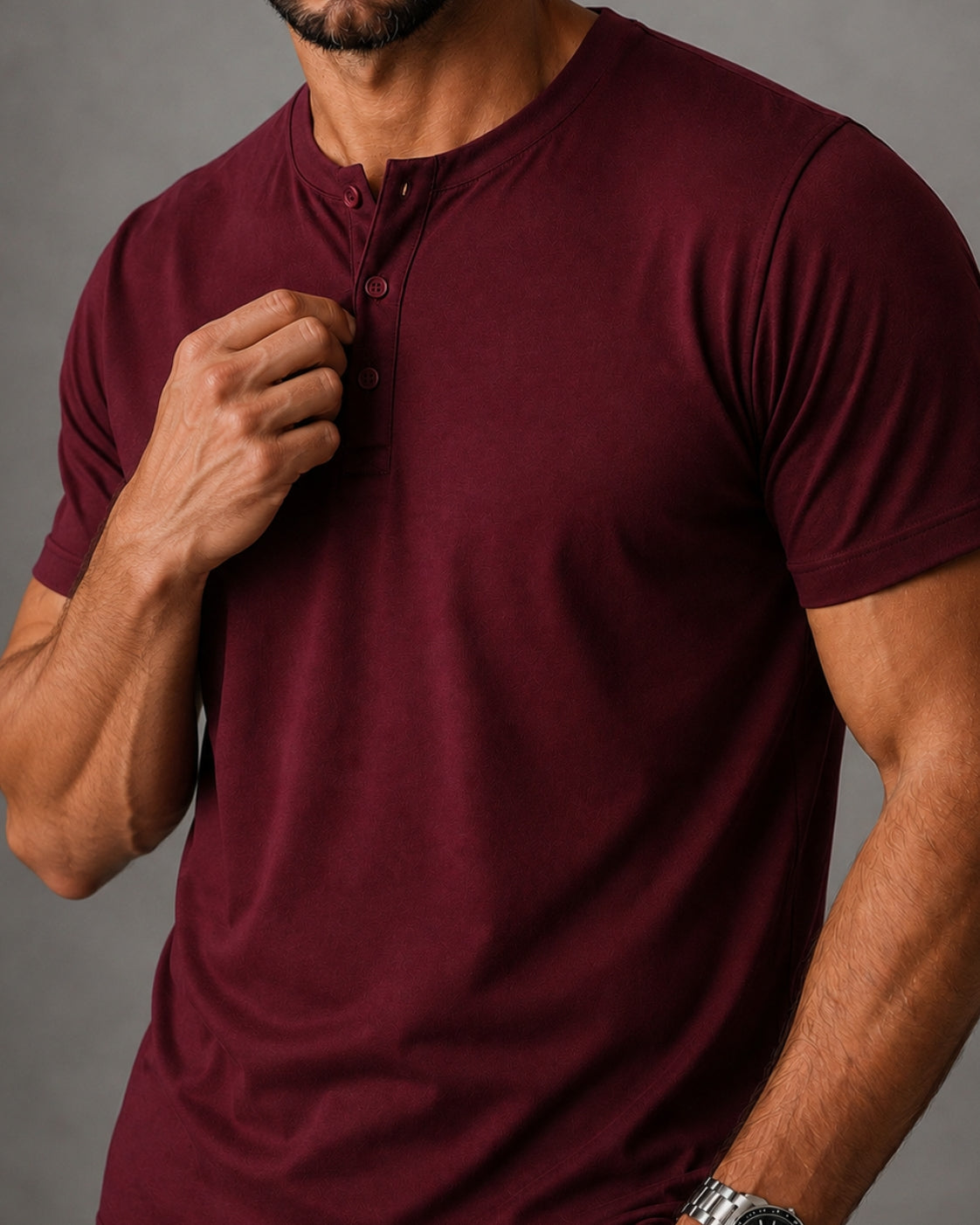 Kit 4x Camiseta Henley de Algodão Egípcio - Luxor - Pague 3 e Leve 4