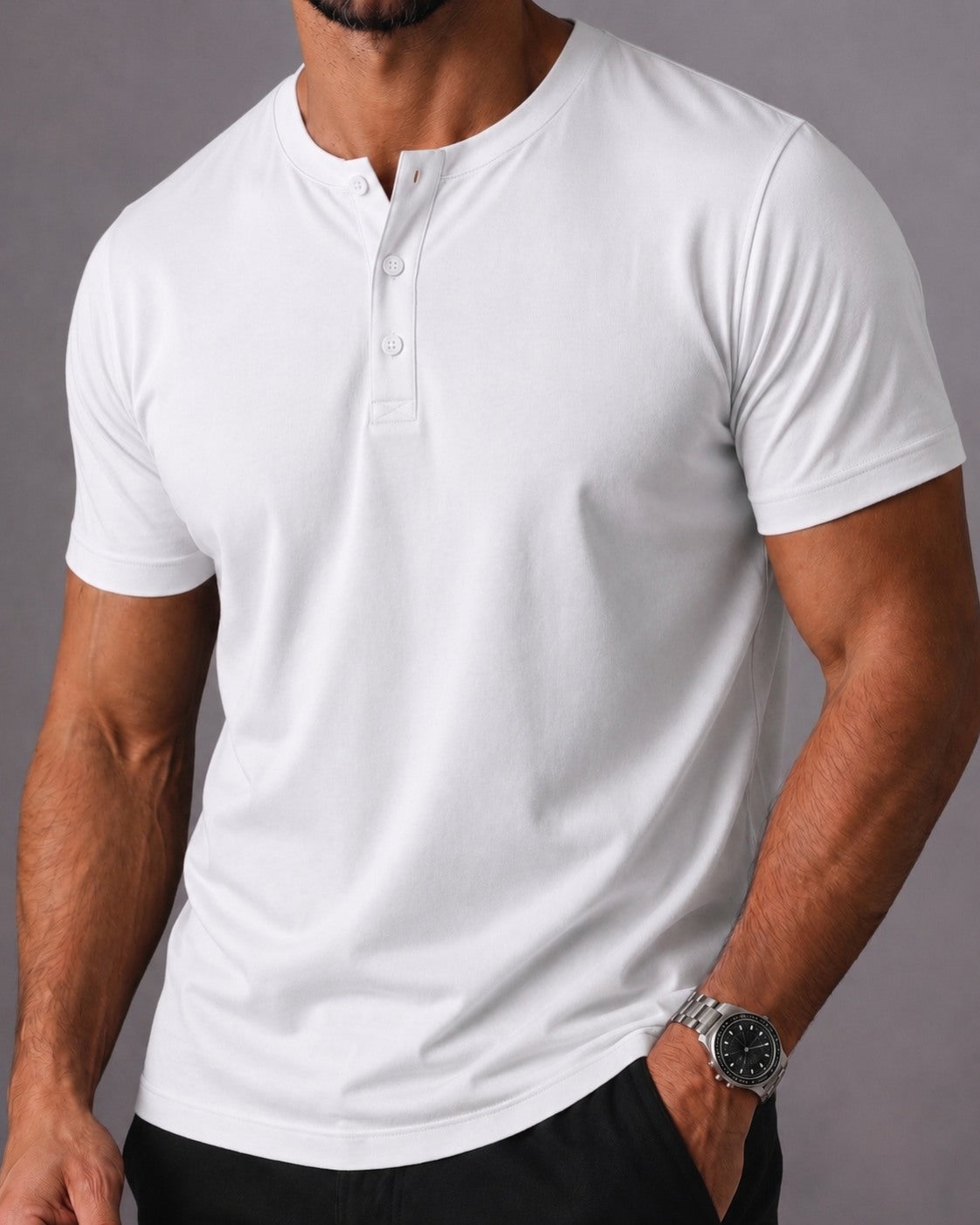 Kit 4x Camiseta Henley de Algodão Egípcio - Luxor - Pague 3 e Leve 4