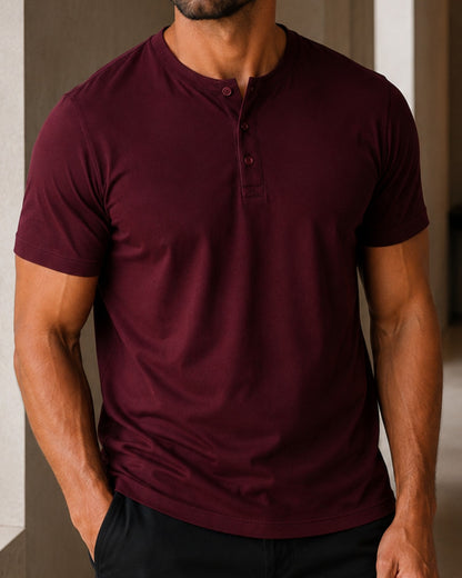Camiseta Henley de Algodão Egípcio - Luxor