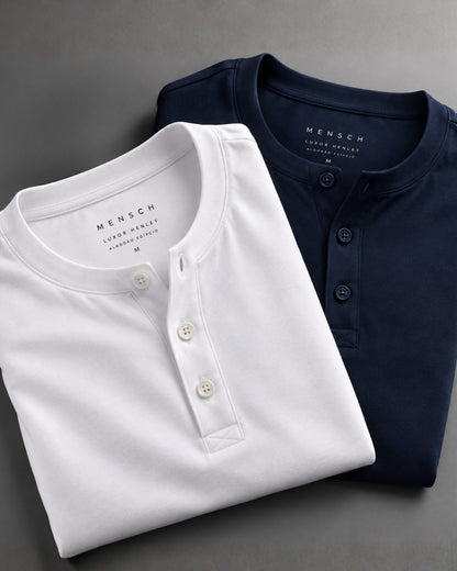 Kit 2x Camiseta Henley de Algodão Egípcio Luxor - R$ 179,00 cada