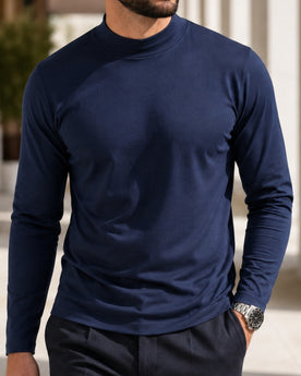 Kit 2x Blusa de Gola Alta e Manga Longa em Algodão Egípcio Egypt