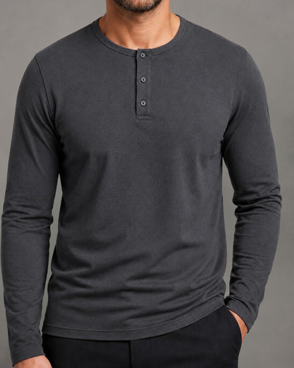Kit 2x Blusa Henley de Manga Longa em Algodão Egípcio - Legacy - R$ 179,00 cada