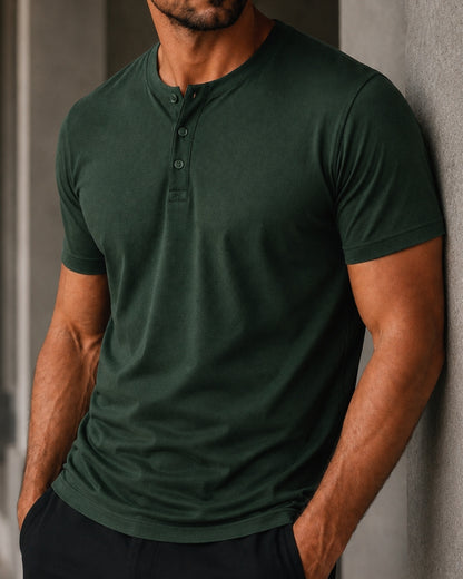 Camiseta Henley de Algodão Egípcio - Luxor