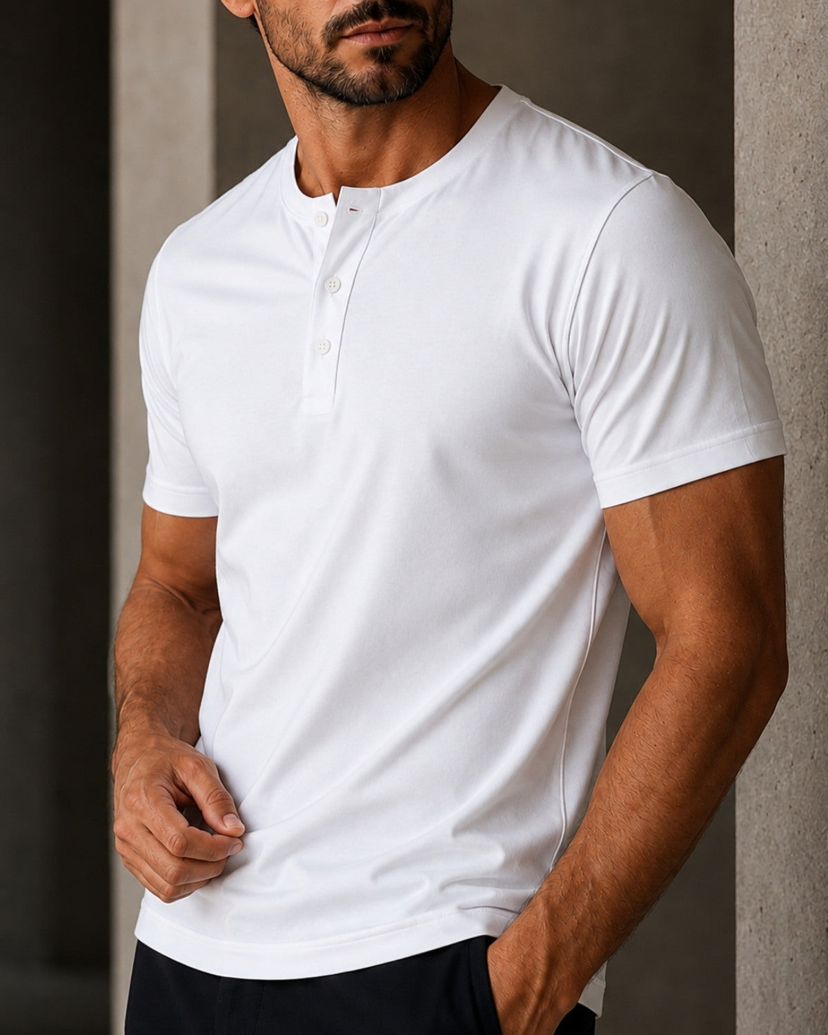Camiseta Henley de Algodão Egípcio - Luxor