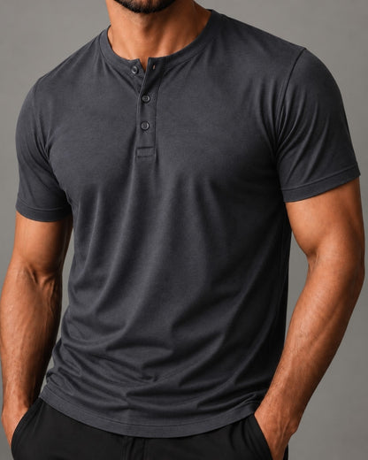 Camiseta Henley de Algodão Egípcio - Luxor