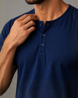 Kit 3x Camiseta Henley de Algodão Egípcio Luxor