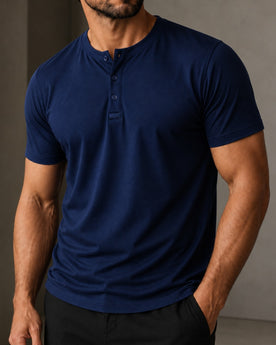 Kit 3x Camiseta Henley de Algodão Egípcio Luxor