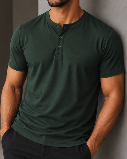 Camiseta Henley de Algodão Egípcio - Luxor