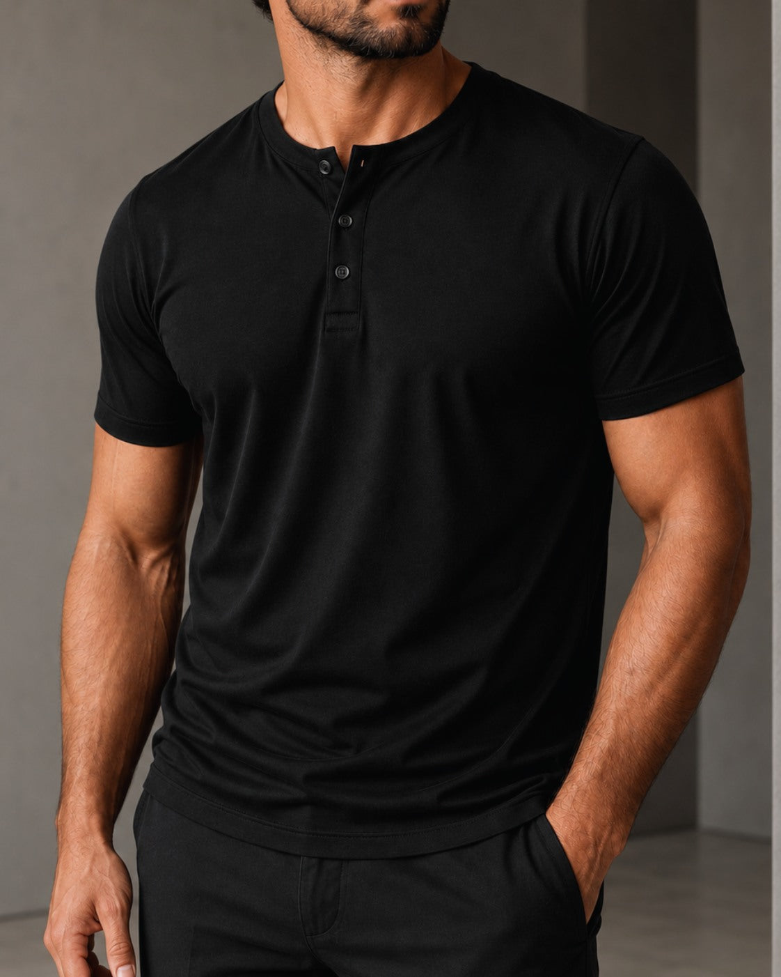 Camiseta Henley de Algodão Egípcio - Luxor