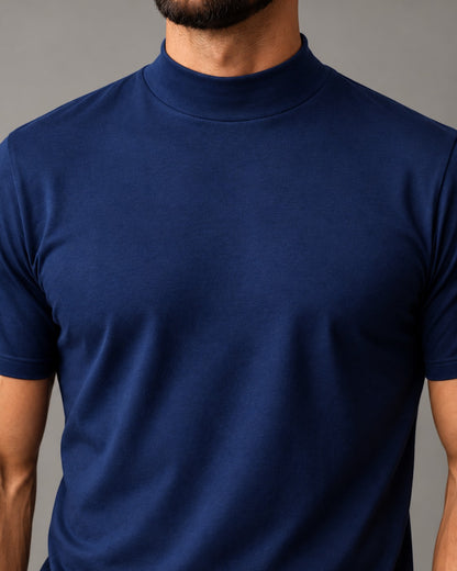 Kit 3x Camiseta de Gola Alta e Manga Curta em Algodão Egípcio - Monarch - R$ 143,00 cada