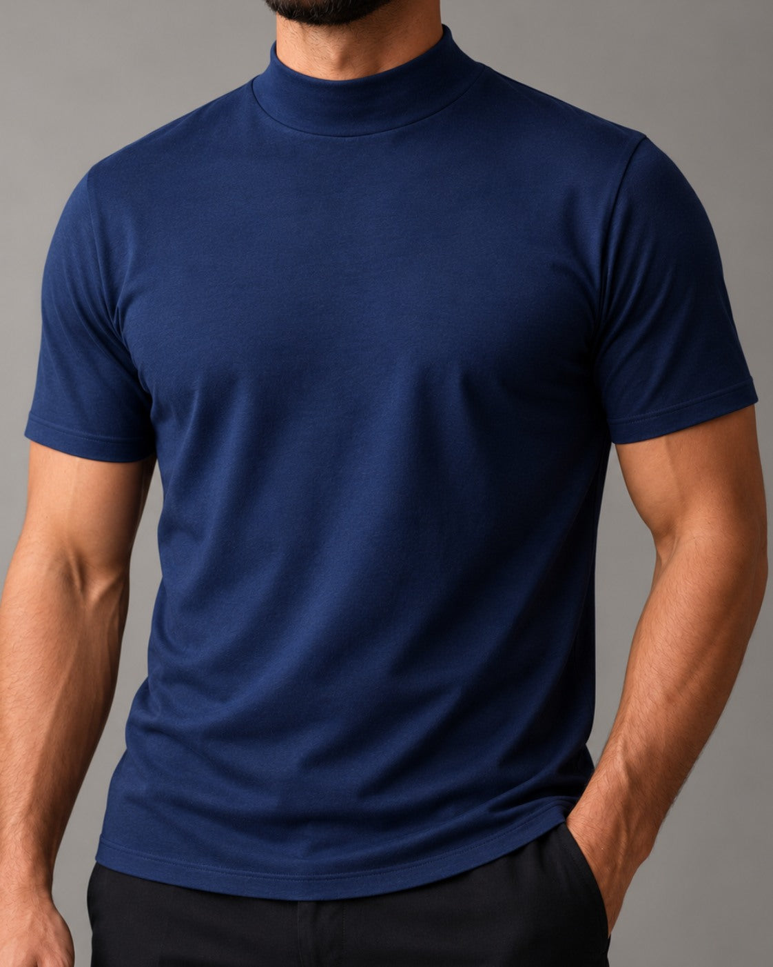 Kit 3x Camiseta de Gola Alta e Manga Curta em Algodão Egípcio - Monarch - R$ 143,00 cada