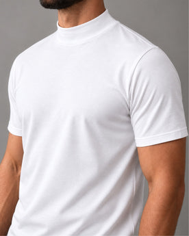 Camiseta de Gola Alta e Manga Curta em Algodão Egípcio - Monarch