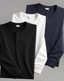 Kit 3x Blusa Henley de Manga Longa em Algodão Egípcio - Legacy - R$ 159,00 cada