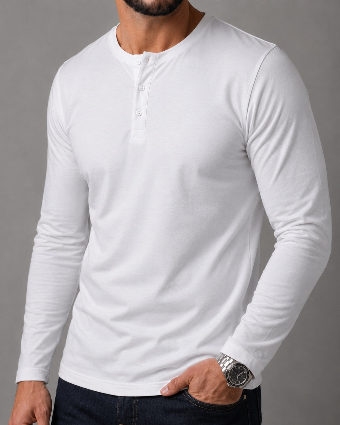 Kit 3x Blusa Henley de Manga Longa em Algodão Egípcio - Legacy - R$ 159,00 cada