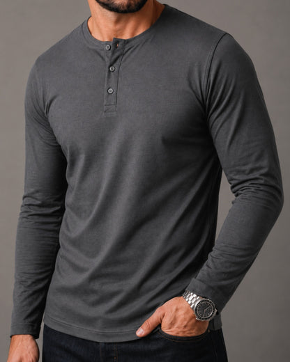 Kit 3x Blusa Henley de Manga Longa em Algodão Egípcio - Legacy - R$ 159,00 cada
