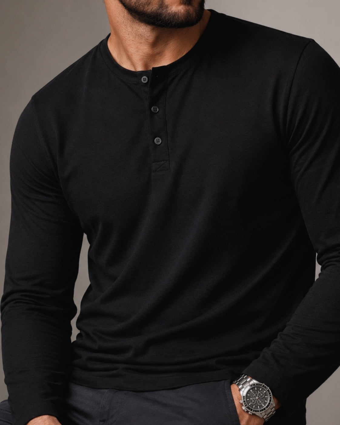 Kit 2x Blusa Henley de Manga Longa em Algodão Egípcio - Legacy - R$ 179,00 cada