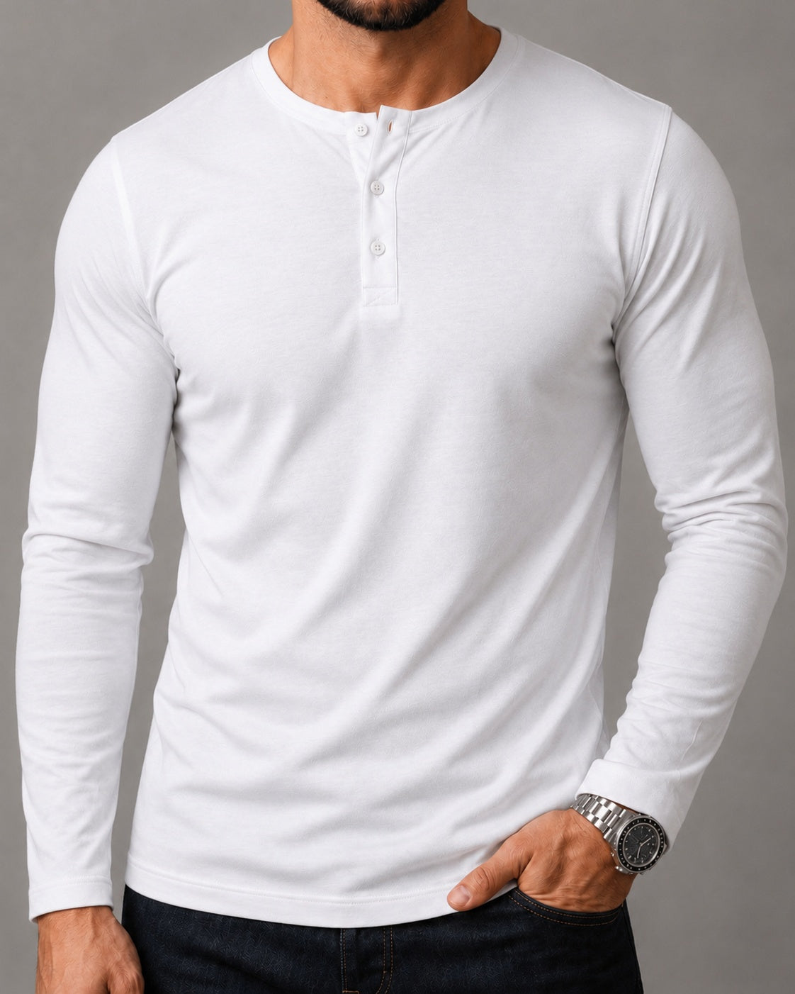 Kit 3x Blusa Henley de Manga Longa em Algodão Egípcio - Legacy - R$ 159,00 cada