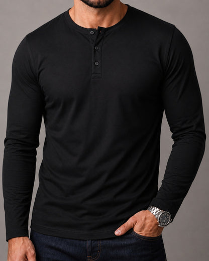 Kit 3x Blusa Henley de Manga Longa em Algodão Egípcio - Legacy - R$ 159,00 cada
