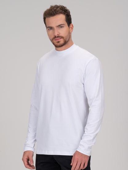 Blusa de Gola Alta e Manga Longa em Algodão Egípcio Premium - Egypt