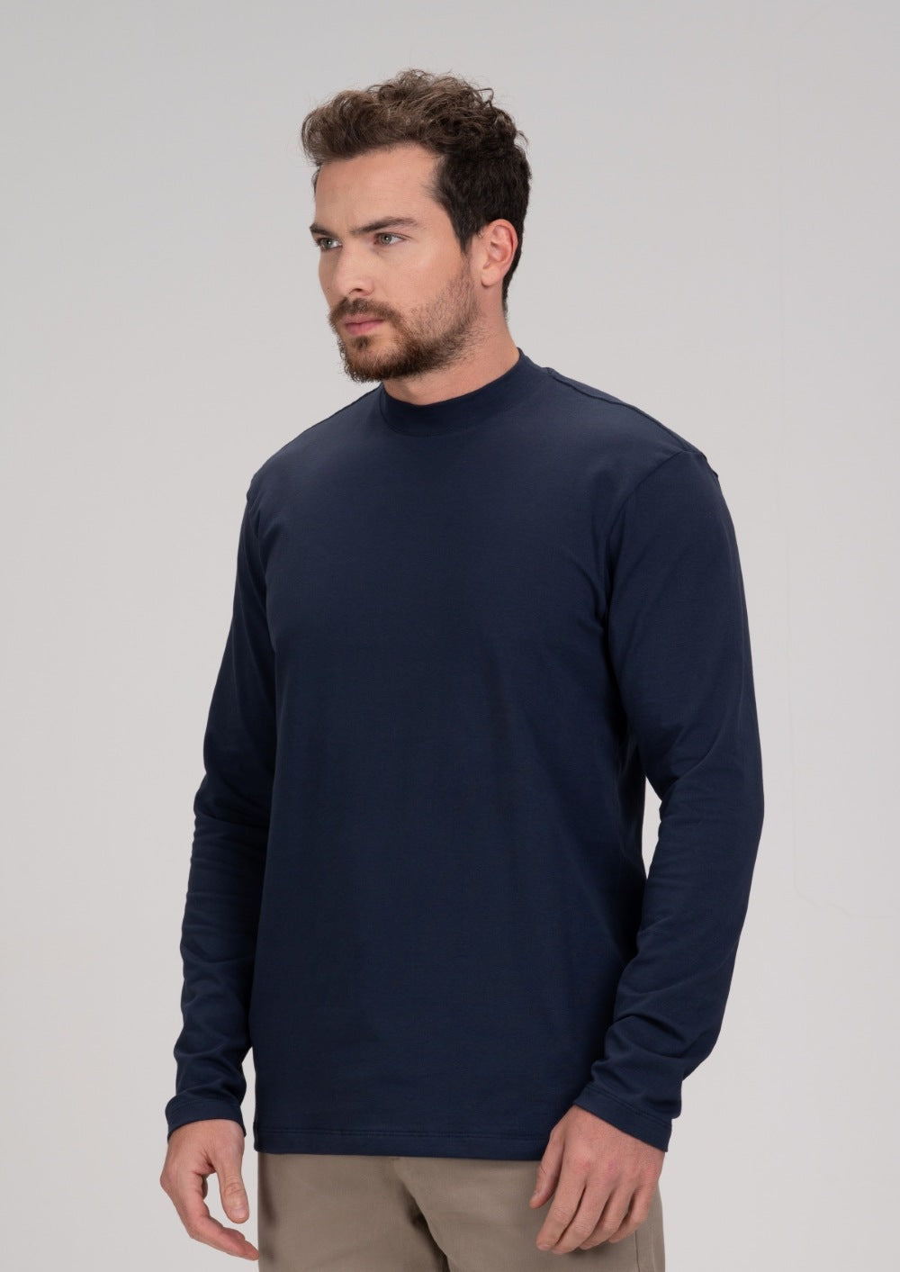 Blusa de Gola Alta e Manga Longa em Algodão Egípcio Premium - Egypt