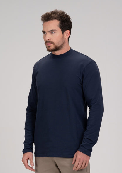 Blusa de Gola Alta e Manga Longa em Algodão Egípcio Premium - Egypt