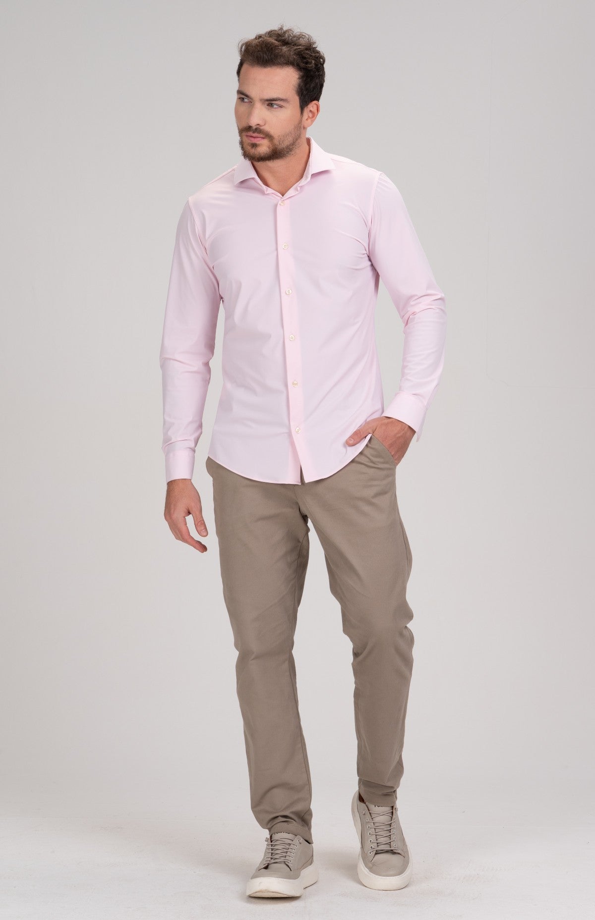 Camisa Social Stretch de Poliamida e Elastano - Tech Zenith