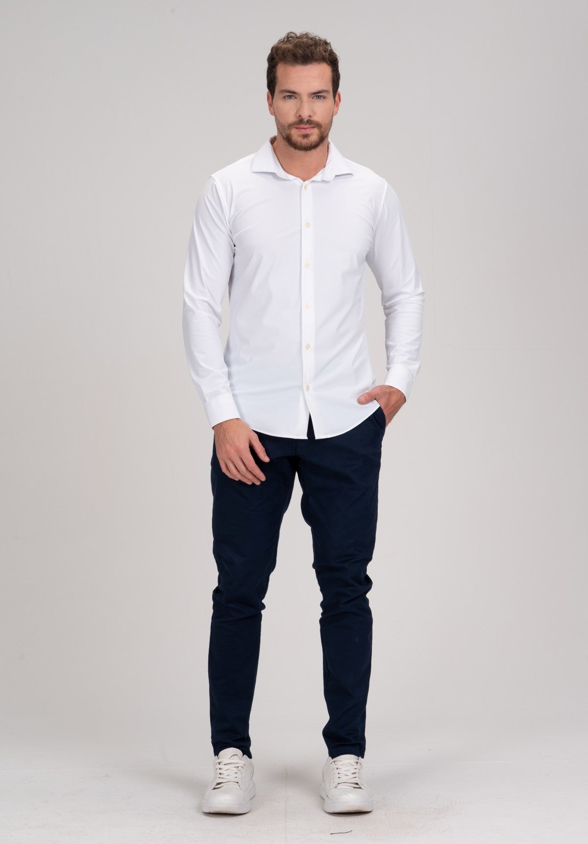 Camisa Social Stretch de Poliamida e Elastano - Tech Zenith
