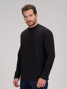 Blusa de Gola Alta e Manga Longa em Algodão Egípcio Premium - Egypt