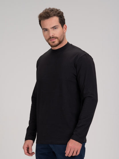 Blusa de Gola Alta e Manga Longa em Algodão Egípcio Premium - Egypt