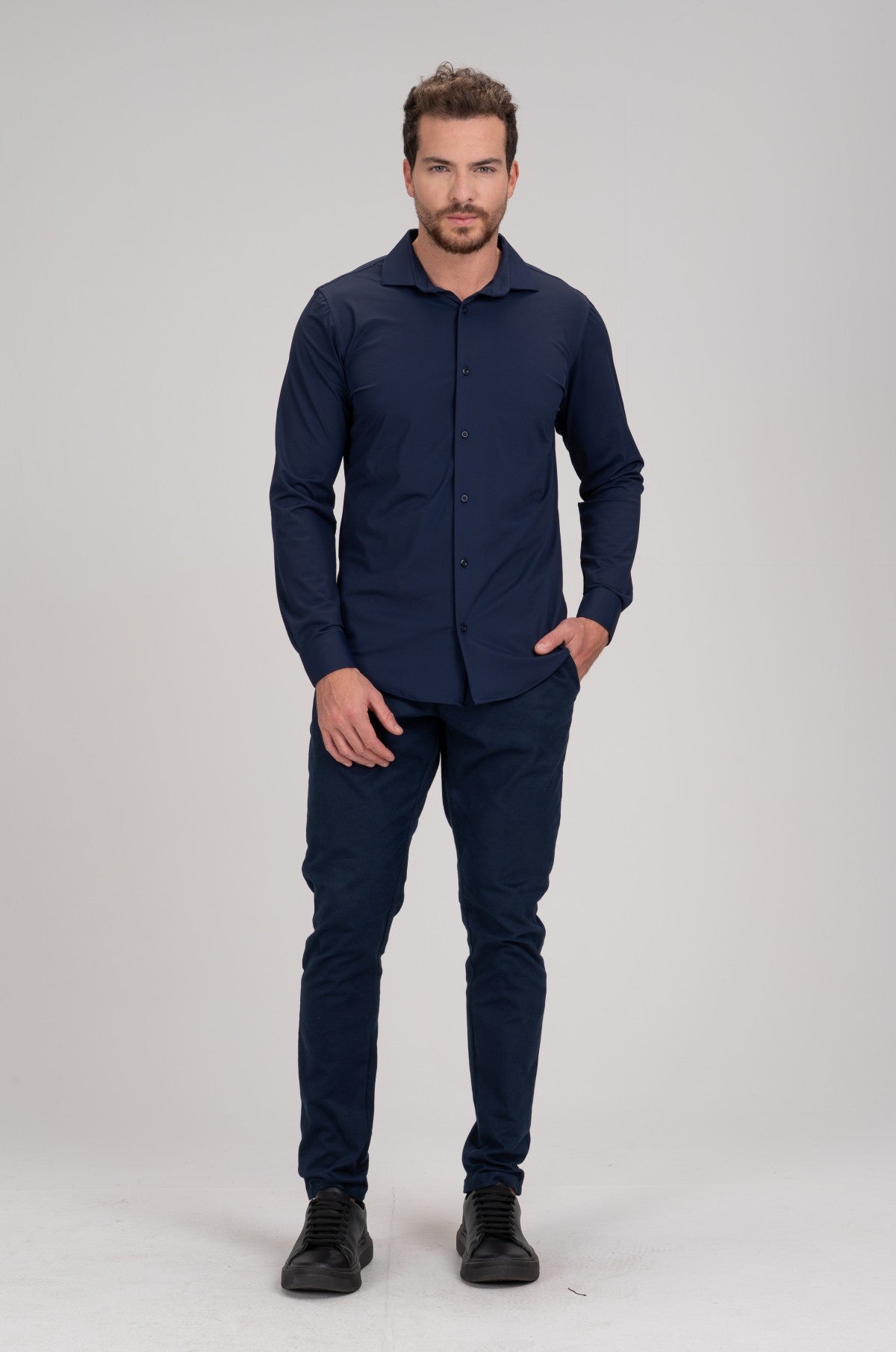 Camisa Social Stretch de Poliamida e Elastano - Tech Zenith