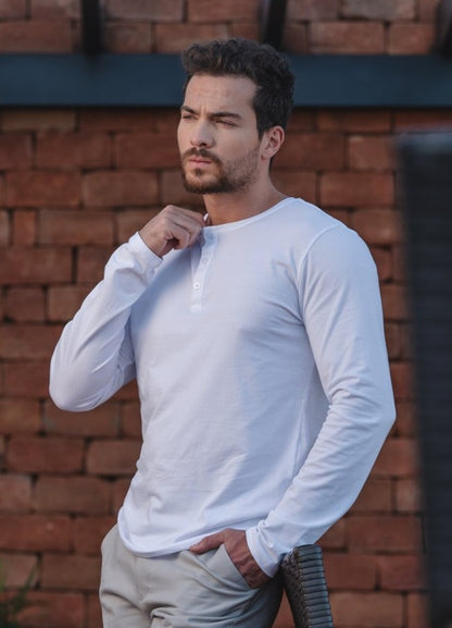 Blusa Henley de Manga Longa em Algodão Egípcio - Legacy