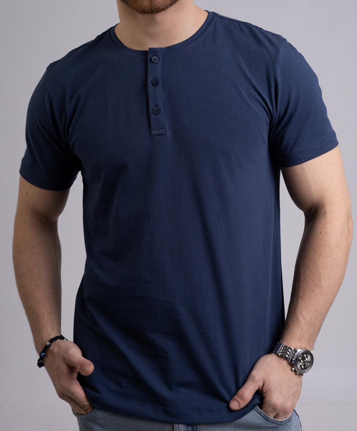 Camiseta Henley de Algodão Egípcio - Luxor