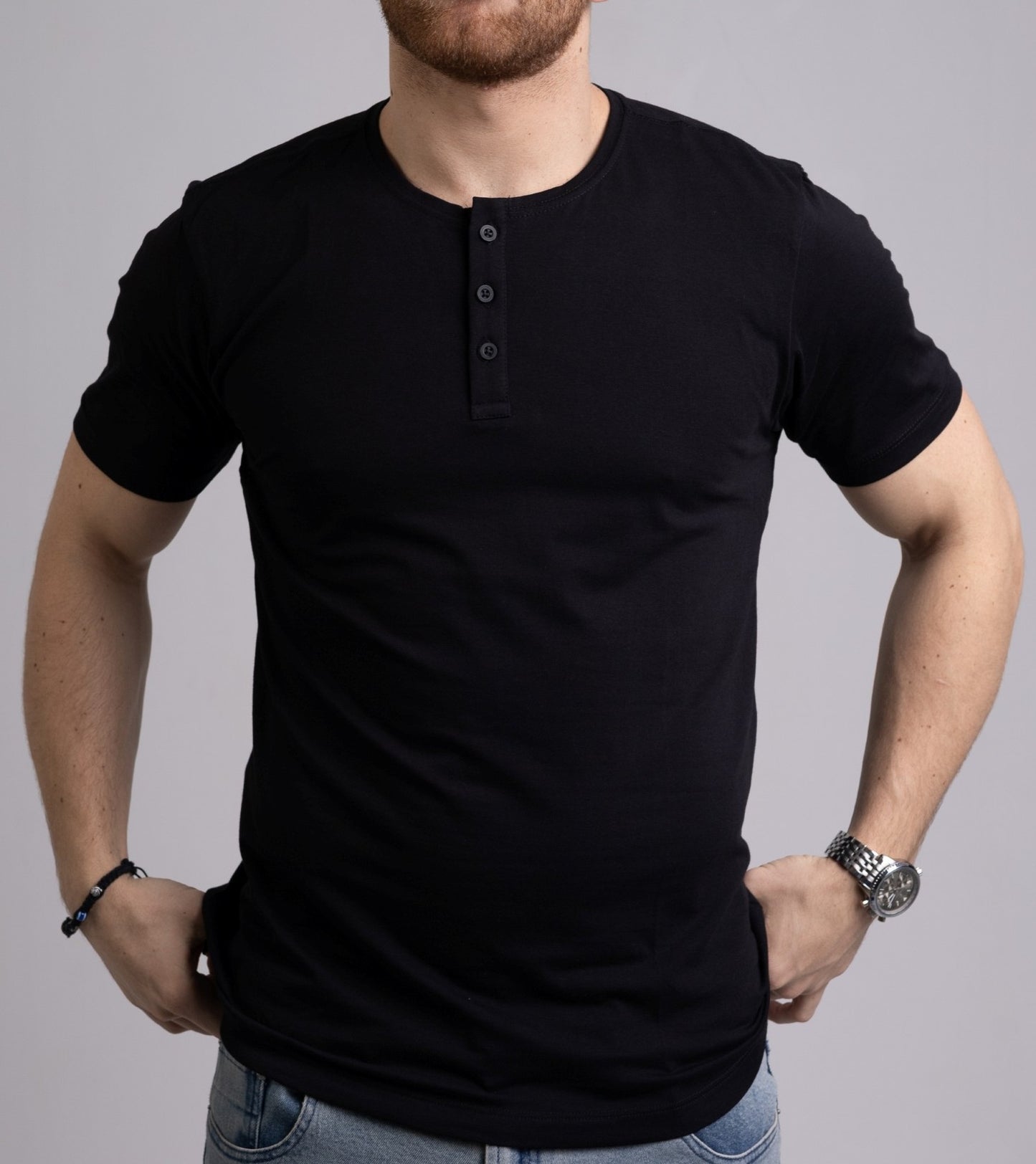 Kit 2x Camiseta Henley de Algodão Egípcio - Luxor - R$ 198,00 cada