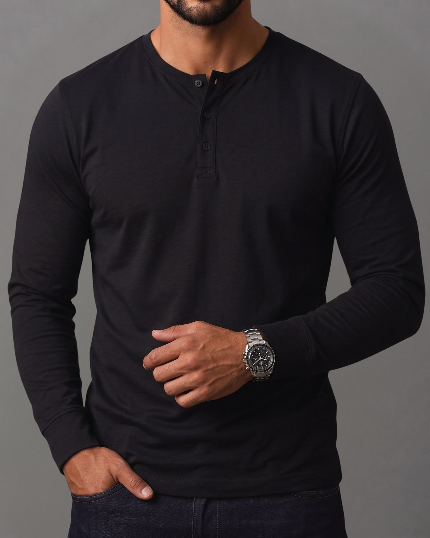 Blusa Henley de Manga Longa em Algodão Egípcio - Legacy